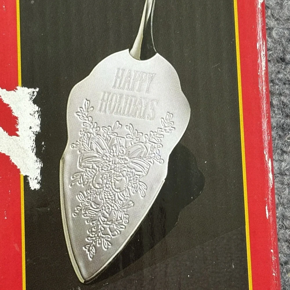 Christmas Y2K Holiday Home Accents Happy Holidays Silverplated‎ Cake Server